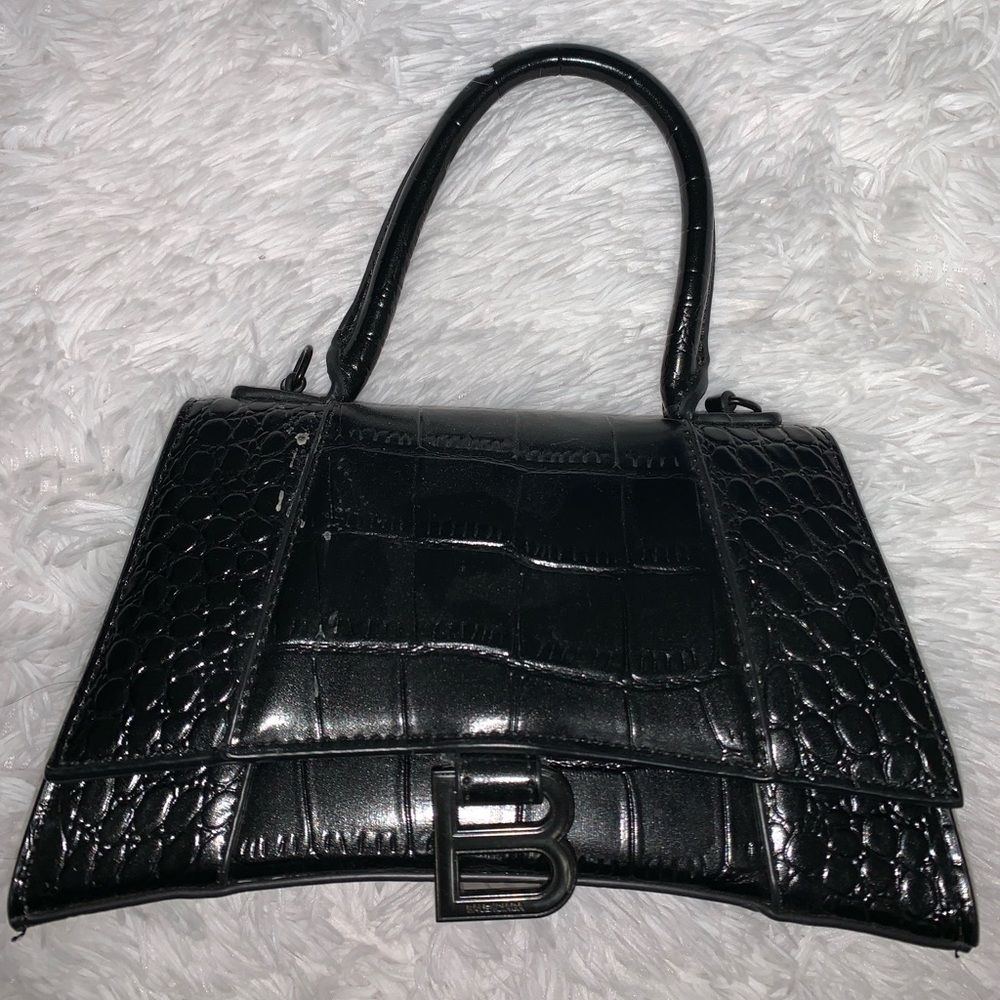 Hourglass crocodile bag